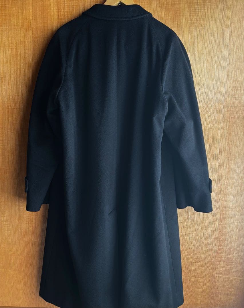 Aquascutum メンズ カシミヤコート 黒 LL 英国製