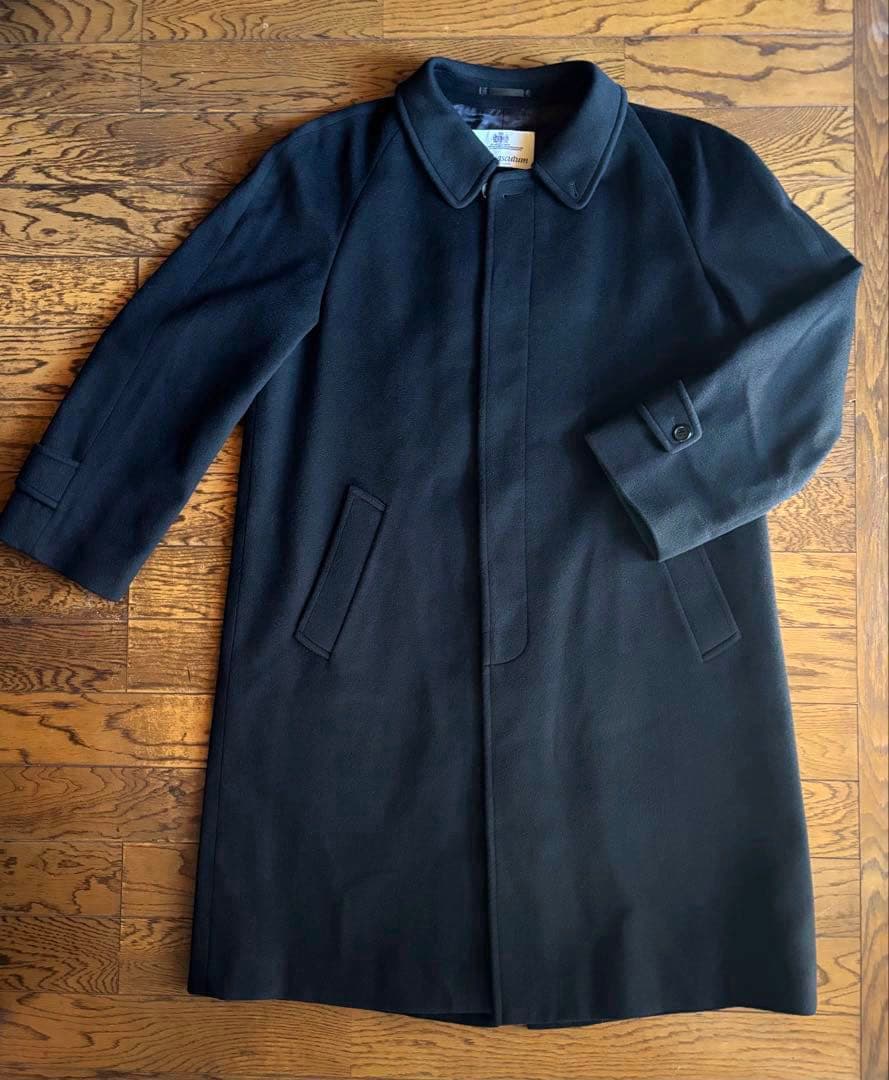 Aquascutum メンズ カシミヤコート 黒 LL 英国製