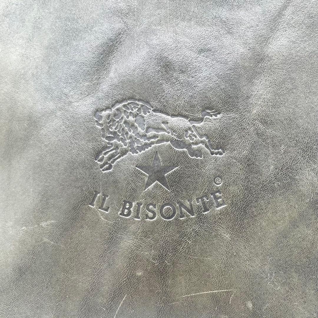 【美品】イルビゾンテ　トートバッグ　ハンドバッグ　カーキ　ロゴ型押し　A4可能