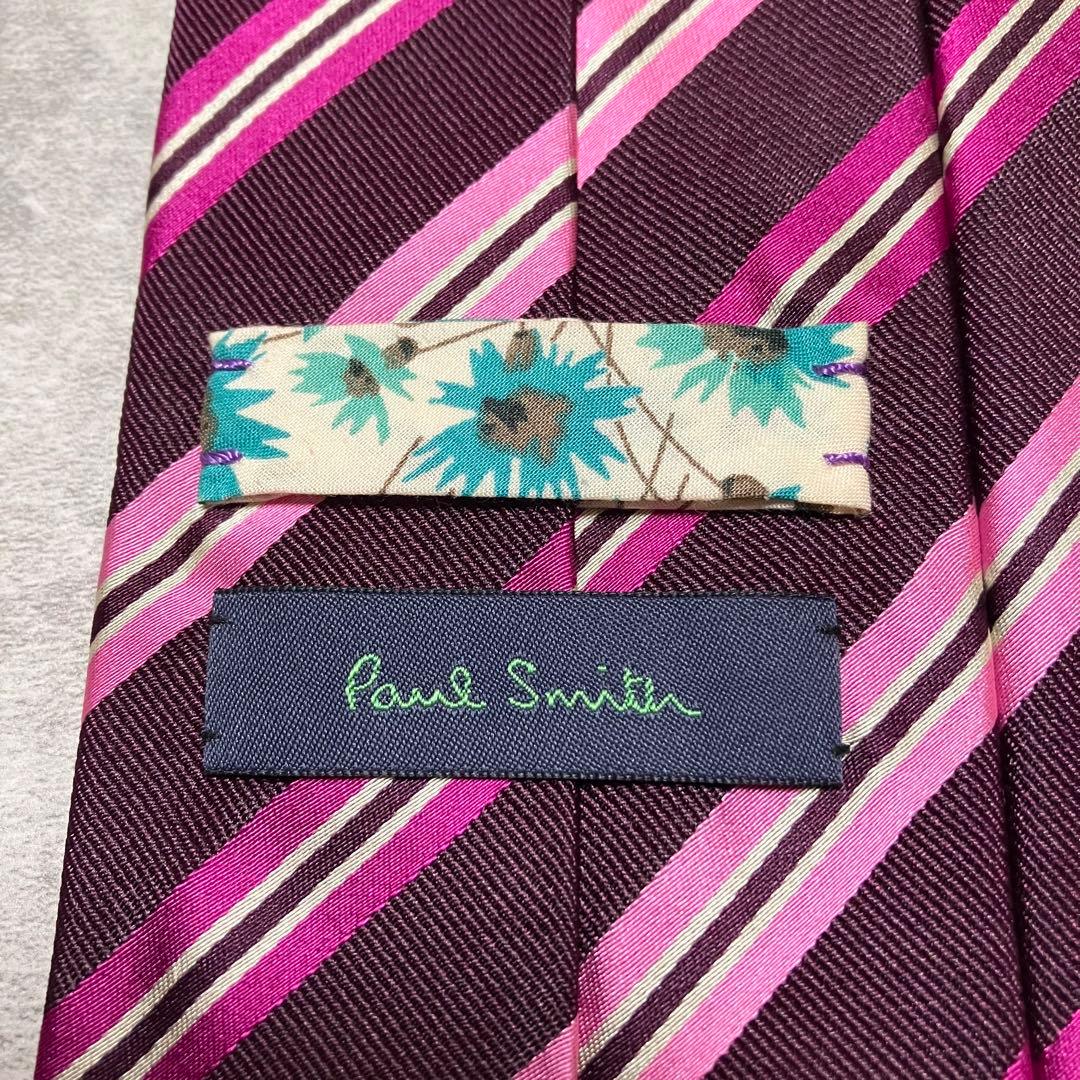 未使用に近い　ポールスミス　ネクタイ　レジメンタル　ストライプ　日本製　シルク