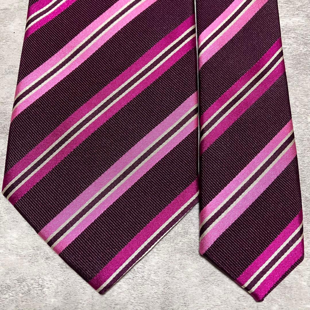 未使用に近い　ポールスミス　ネクタイ　レジメンタル　ストライプ　日本製　シルク