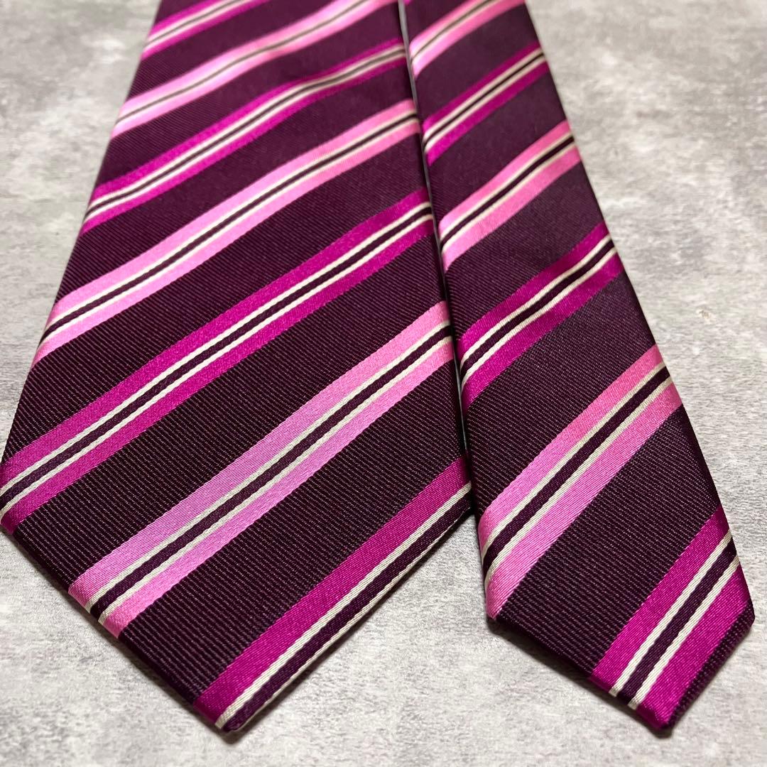 未使用に近い　ポールスミス　ネクタイ　レジメンタル　ストライプ　日本製　シルク