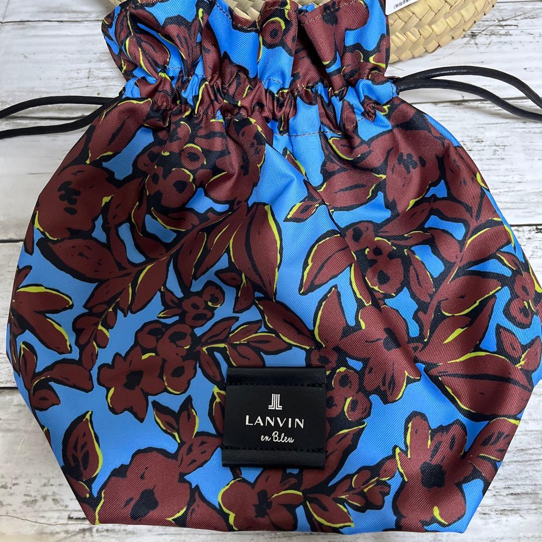 なつび　新品　ランバンオンブルー　 かごバッグ 巾着型　定価26400円