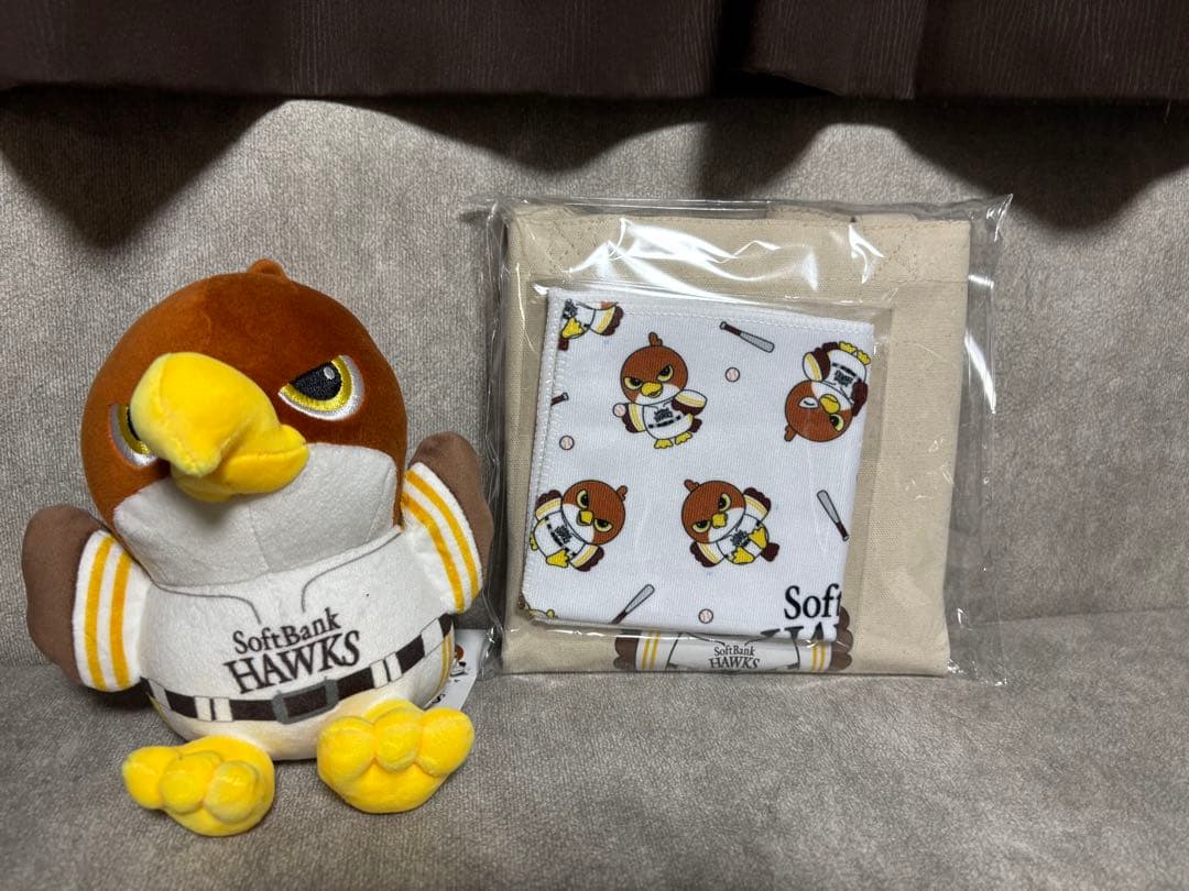 SoftBank Hawks 鷹ぬいぐるみトートバッグとタオル3点セット