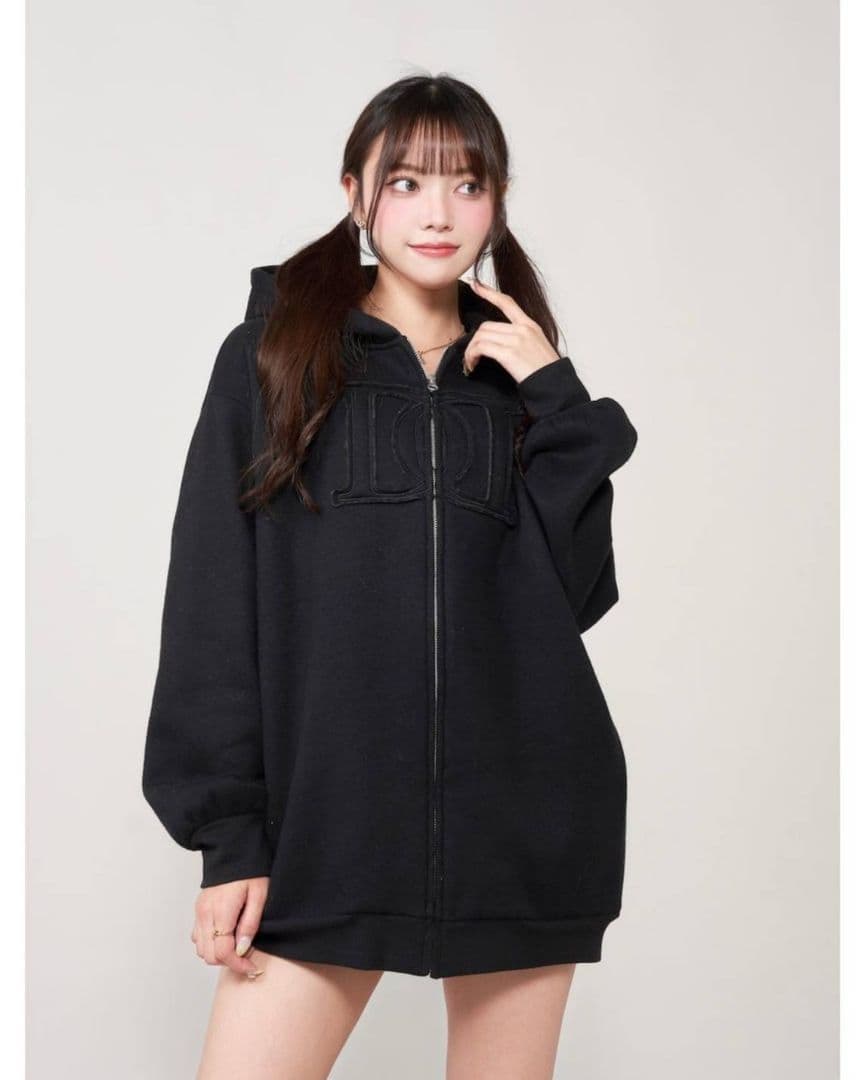 ダーリッチ アップリケDDロゴパーカー 黒 ☆