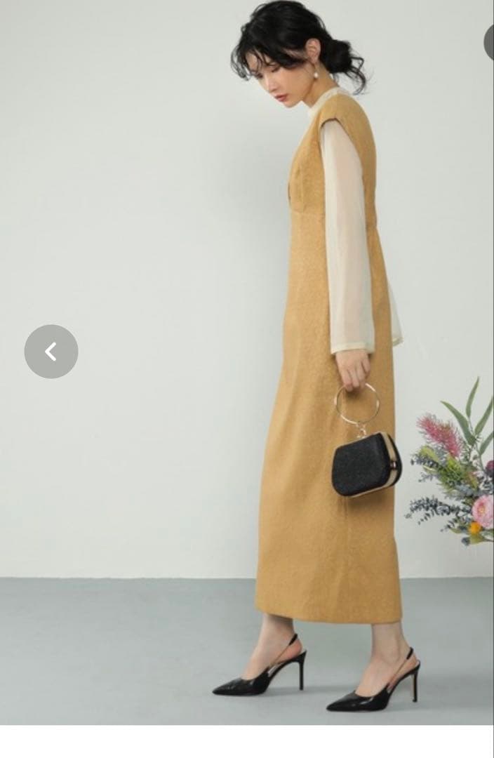 イエロードレス・ブラウスセット 結婚式参列1度着用 美品、ヨレなし、しっかり生地