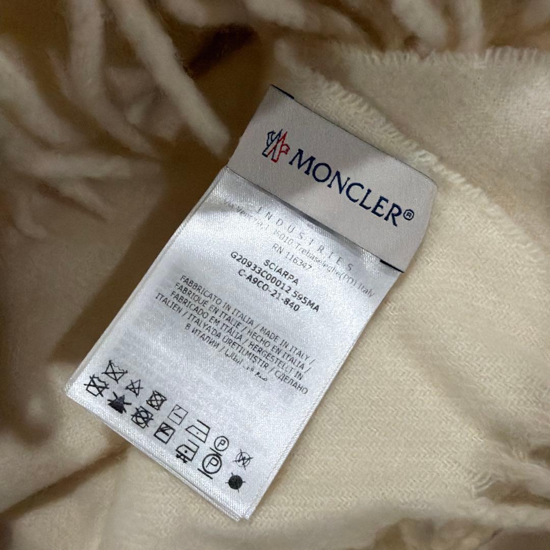 美品✨MONCLER☺︎︎︎︎ウール100% マフラー☺︎︎︎︎アイボリー