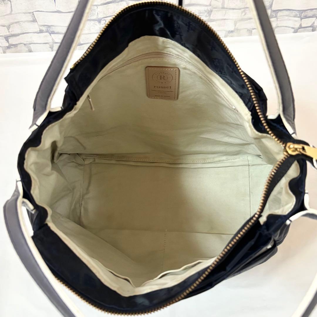 未使用級✨ラシット・トートバッグ手提げ肩掛け ナイロン ポケット多数 A4可