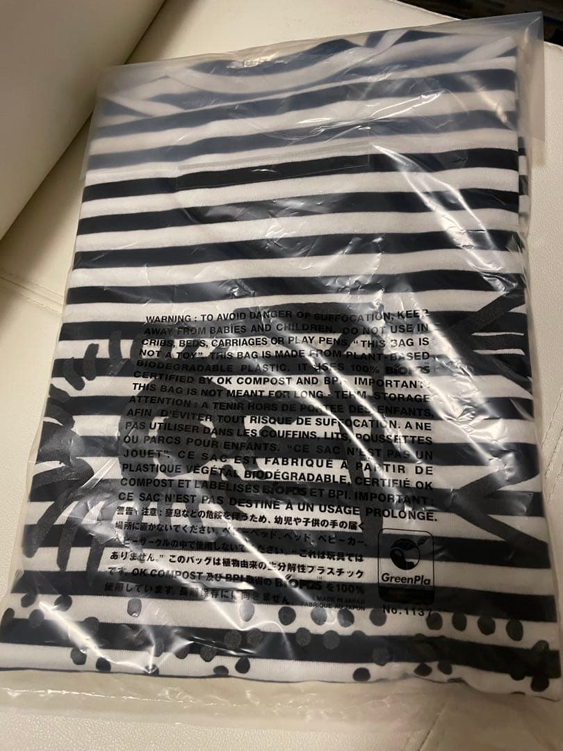 [新品]ブラックコムデギャルソン　ロングスリーブtシャツ　ボーダー　XL