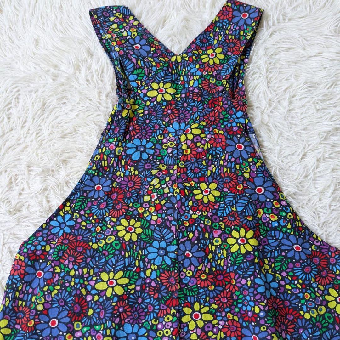 Bohemians/ボヘミアンズ　モザイクフラワーサロペット　サイズM 日本製