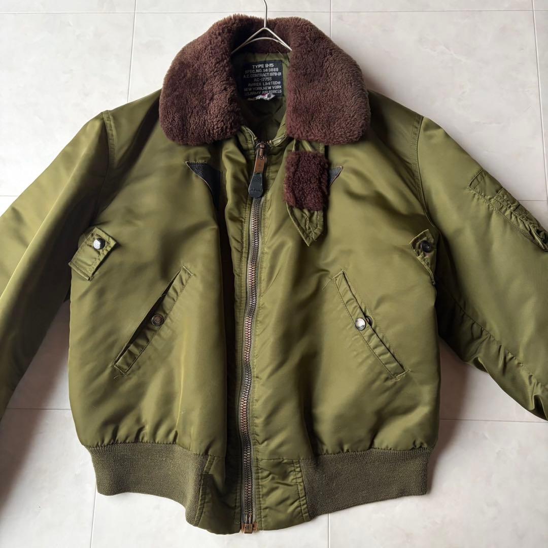 希少✨AVIREX B-15 フライトジャケット M 米国製 スコービル ボア