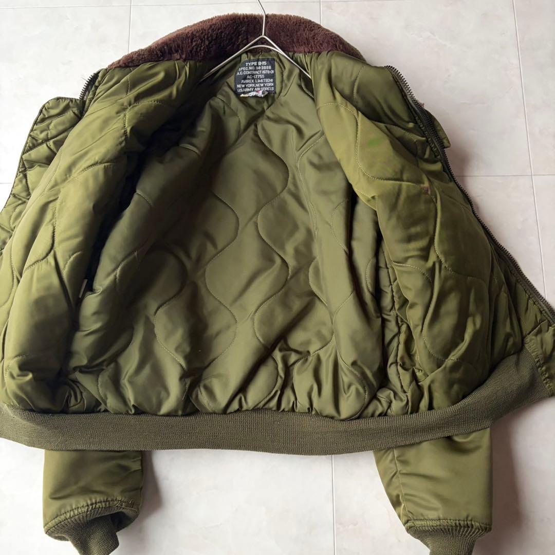 希少✨AVIREX B-15 フライトジャケット M 米国製 スコービル ボア