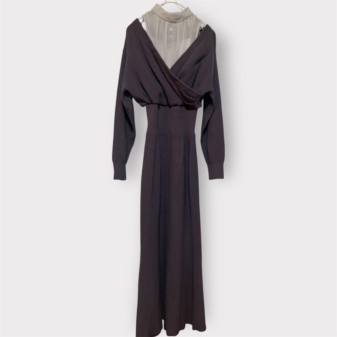 スナイデル snidel シアーレイヤードカシュクールワンピース （GRY）