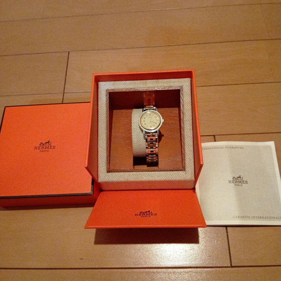 HERMES 腕時計 クリッパー　コンビ　シルバー ゴールド