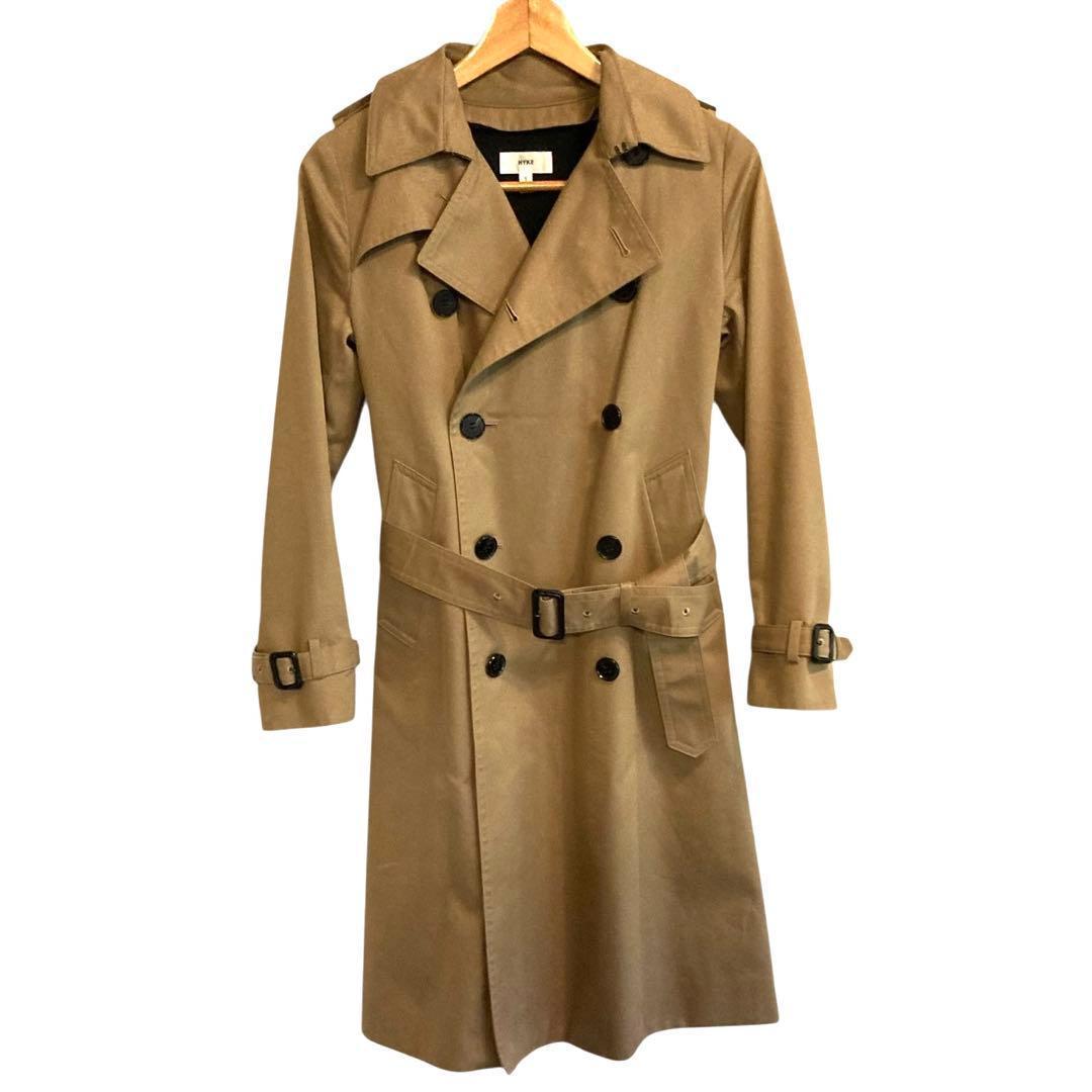 【美品】HYKE トレンチコート 2Way　ウールライナー ベルト付 サイズ1