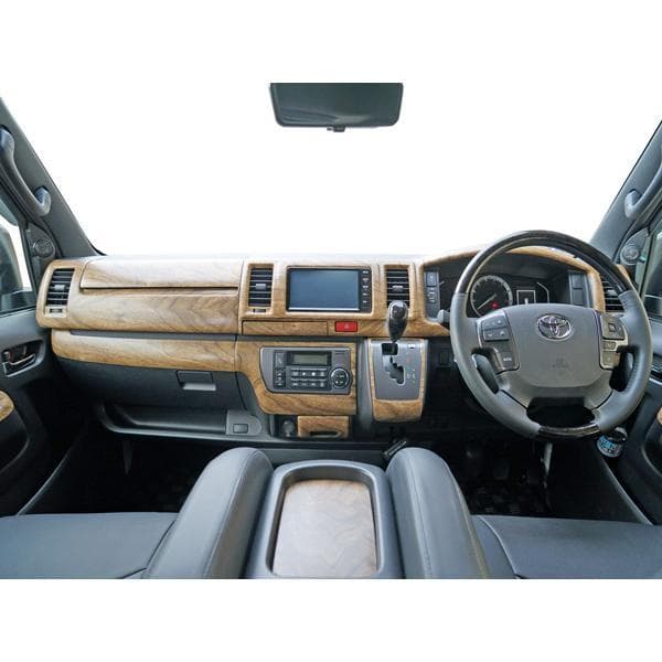 ハイエース200系標準ボディS-GL インテリアパネル16Pナチュラルウッド調