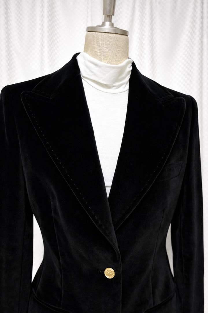 新品タグ付き DOLCE&GABBANA ベロア ジャケット ブラック 42