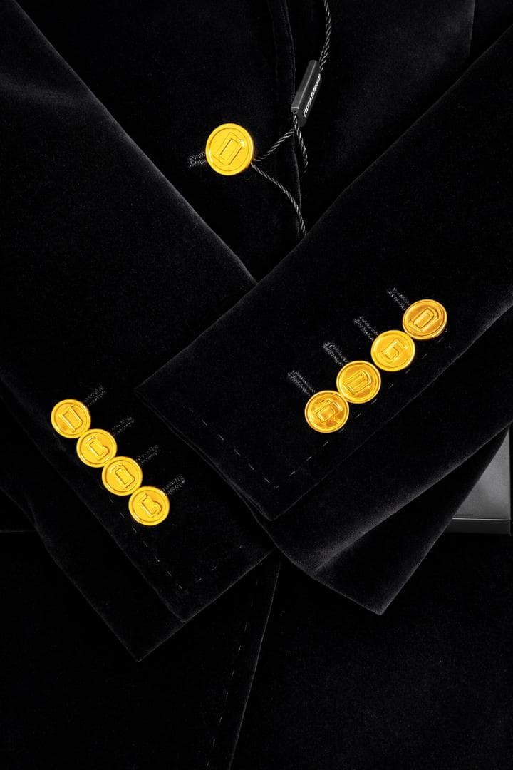 新品タグ付き DOLCE&GABBANA ベロア ジャケット ブラック 42