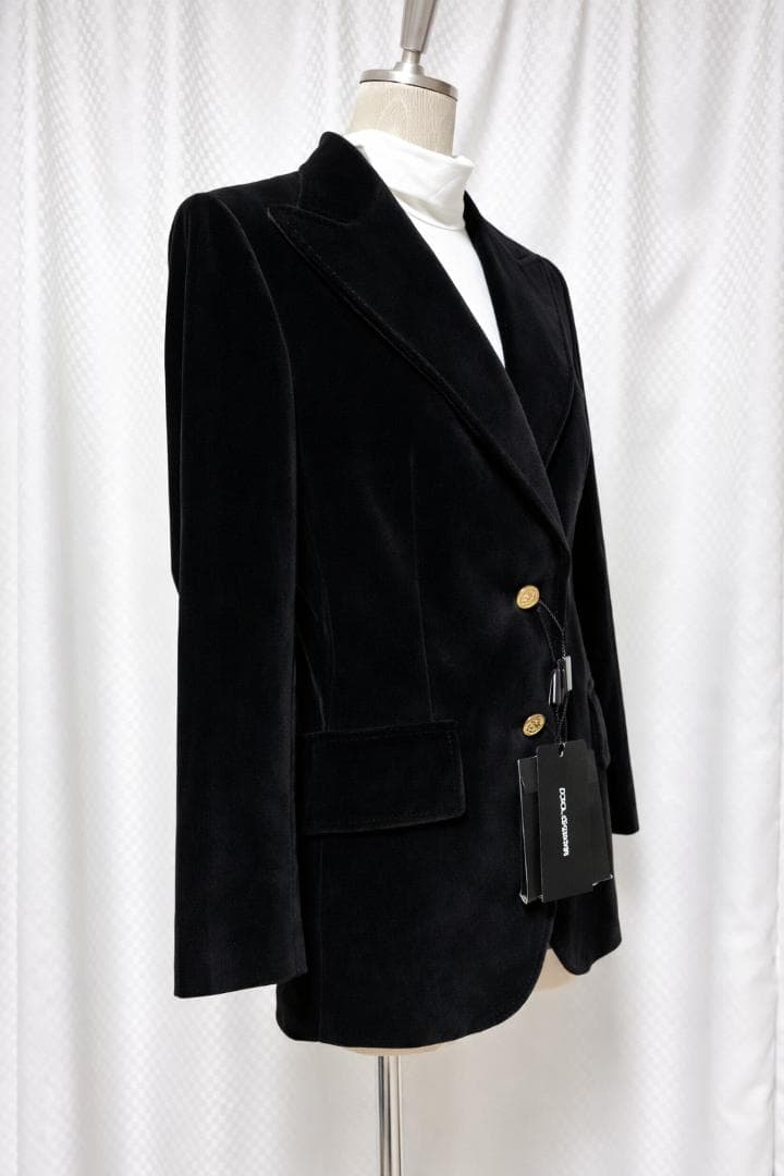 新品タグ付き DOLCE&GABBANA ベロア ジャケット ブラック 42