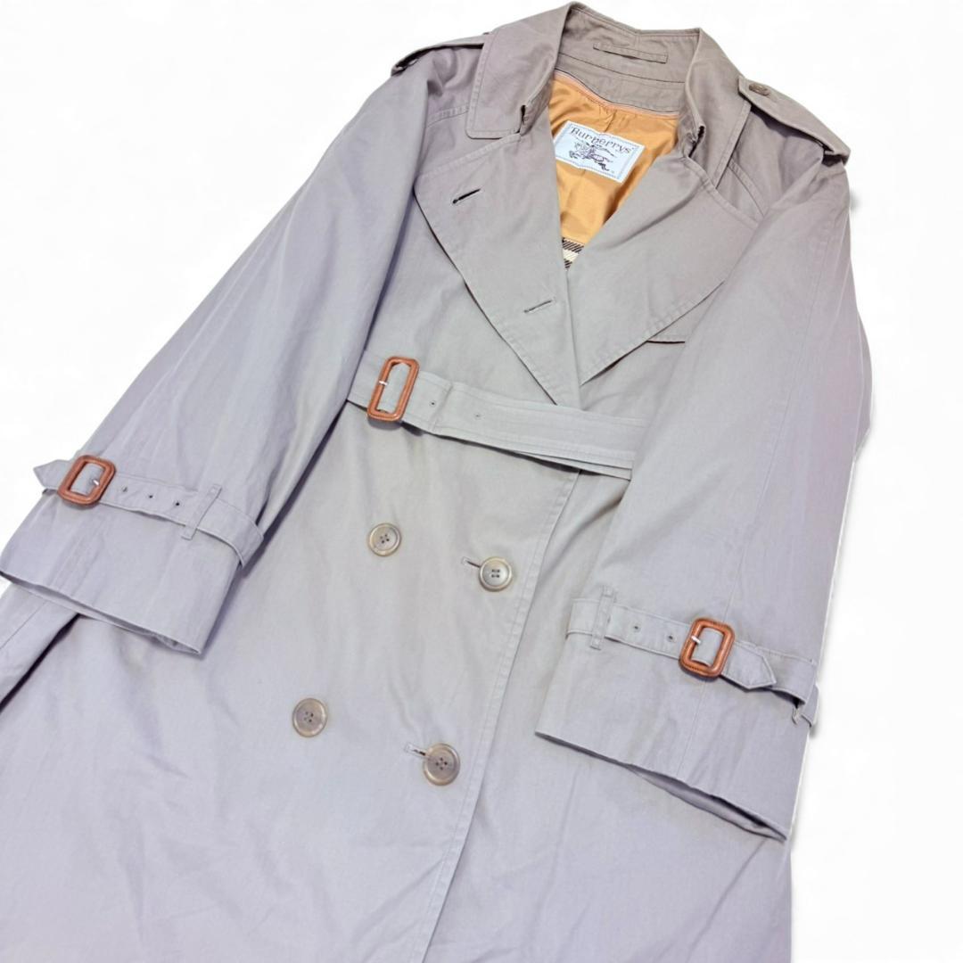 【美品】 バーバリー L 腰ベルト ライナー マキシ丈 2Way トレンチコート