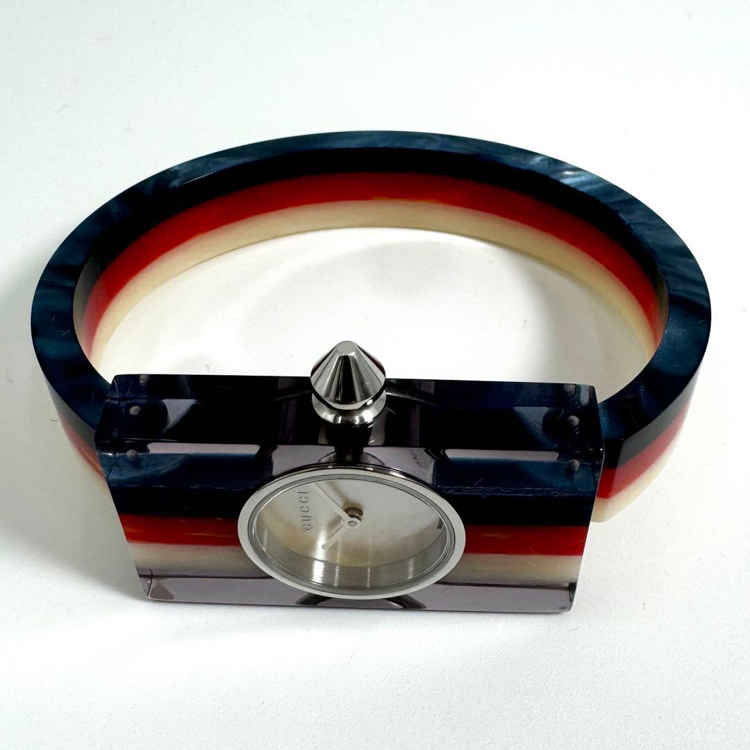 稼働 GUCCI 腕時計 ヴィンテージ ウェブ トリコロール シェル文字盤