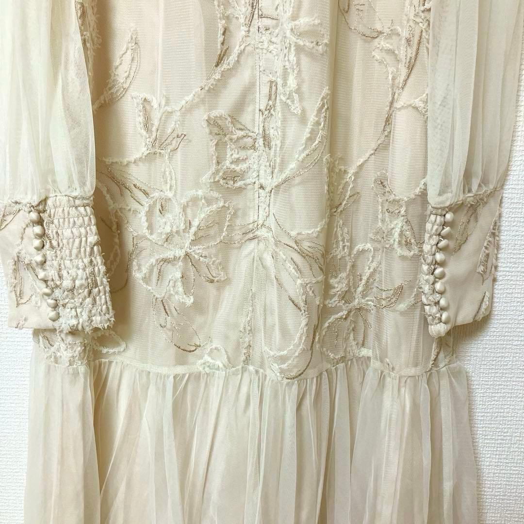 ドリードール　フェザーフラワーチュールドレス オケージョンドレス　エクリュ　M