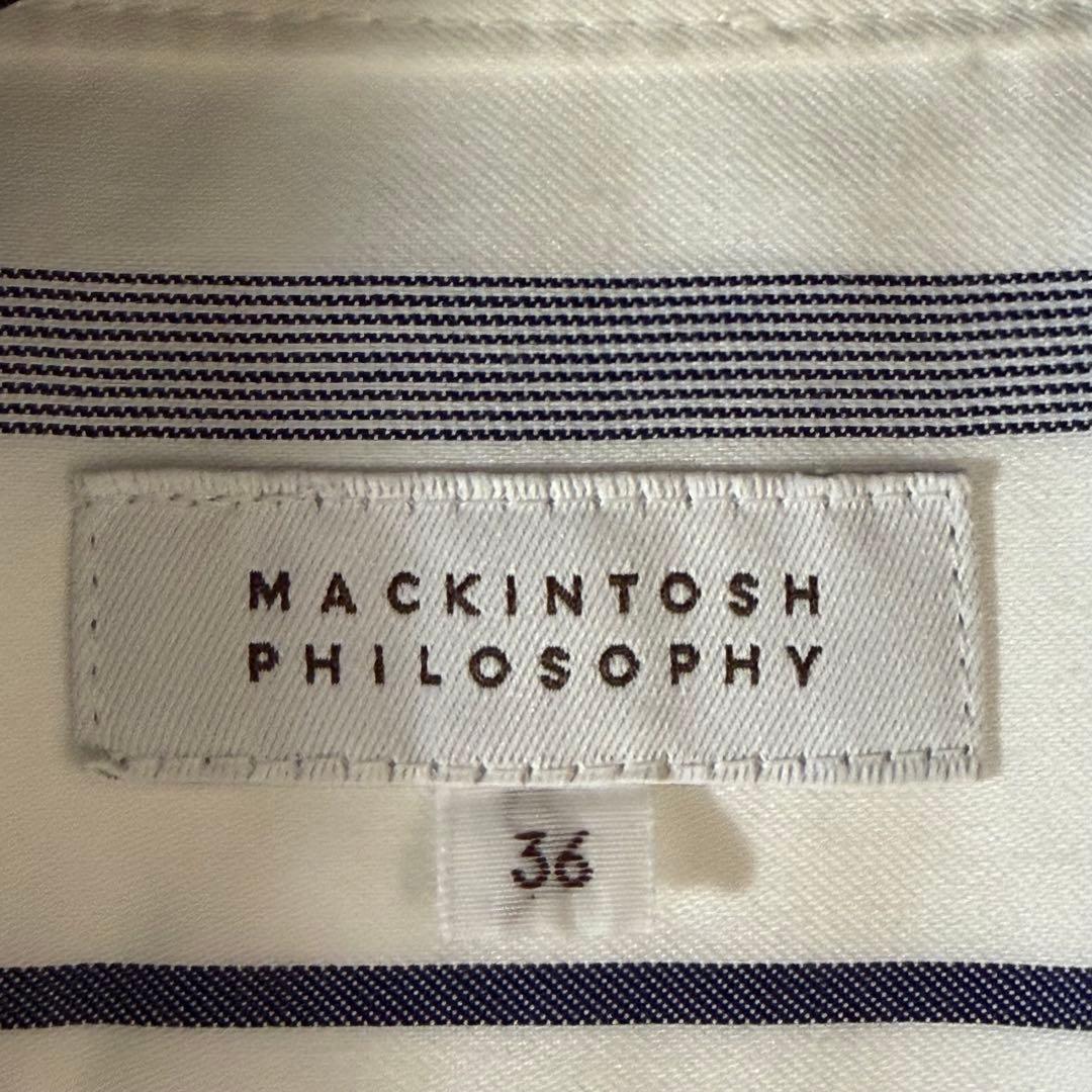 極美品　マッキントッシュフィロソフィー　近年　シャツワンピース　ストライプ