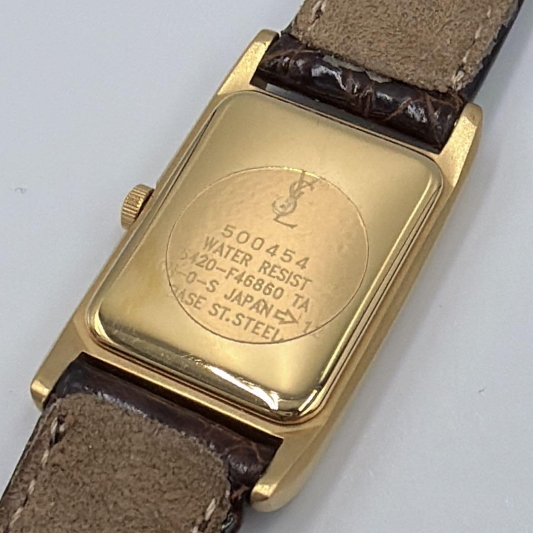 極美品✨ 箱付き YSL レディース 腕時計 クウォーツ レクタンギュラー