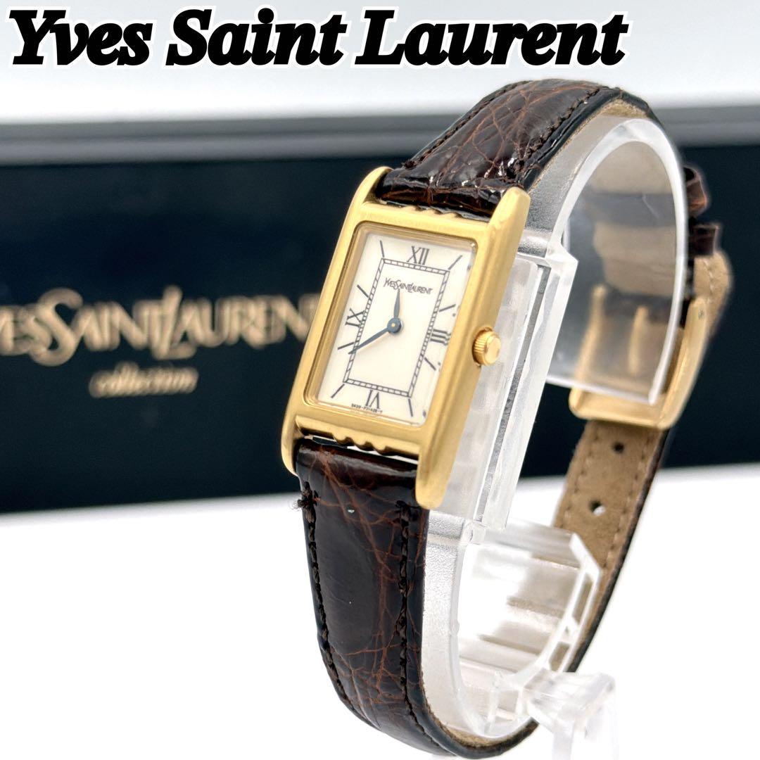 極美品✨ 箱付き YSL レディース 腕時計 クウォーツ レクタンギュラー