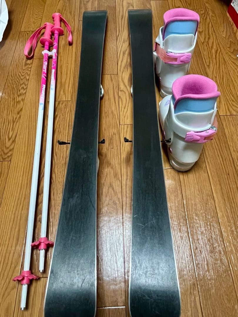 子供用スキー板　ブーツ　ストック　3点セット