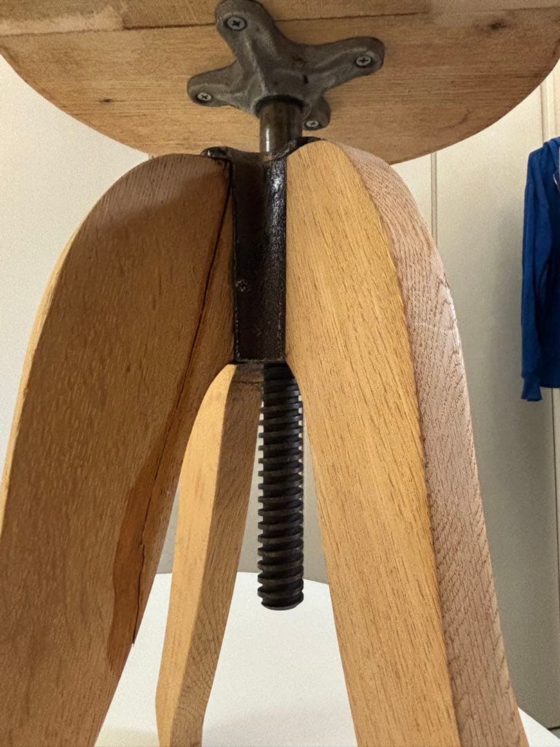 アンティーク　古道具　スツール 高さ調整可能