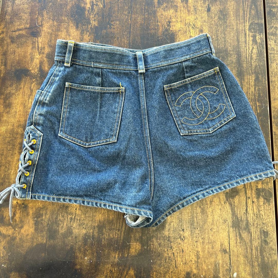 デニム ショートパンツ 紐 ココマーク