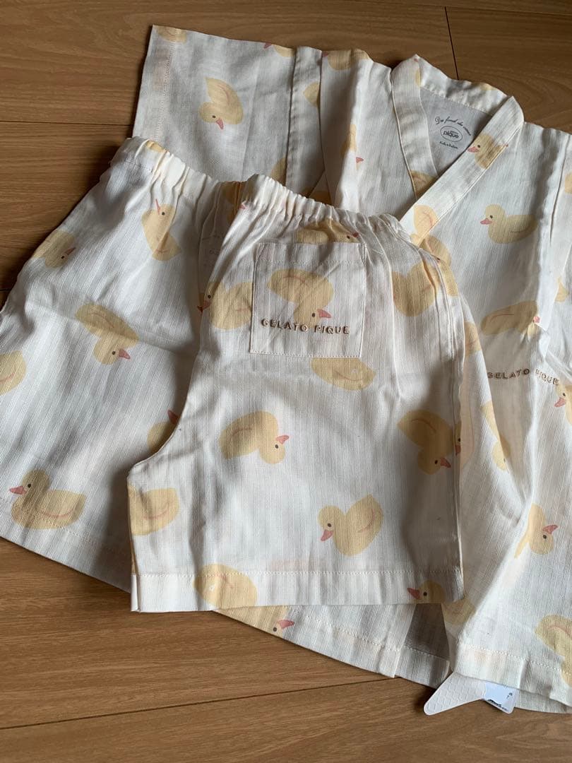 ジェラートピケ　甚平　アヒル　新品未使用品