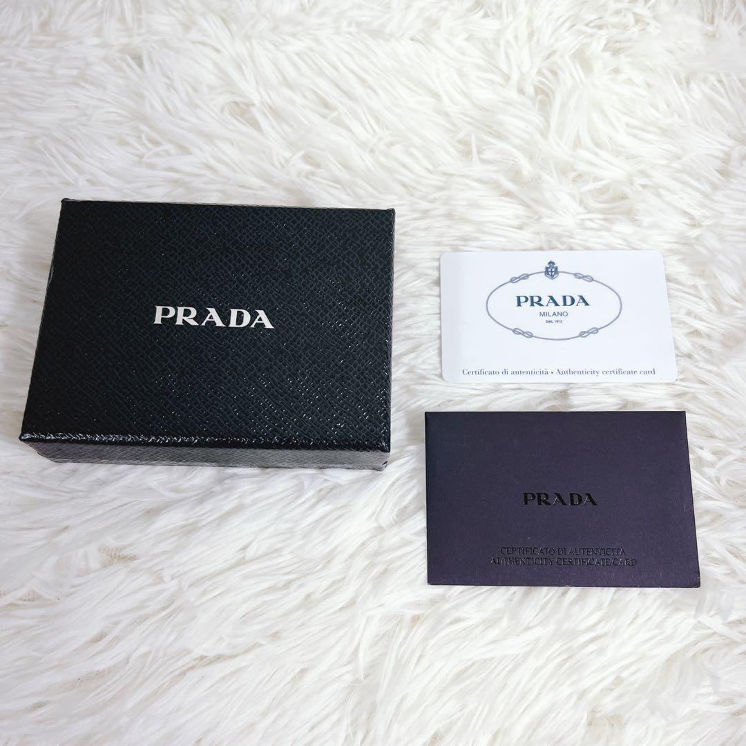 PRADA プラダ キーケース サフィアーノレザー キーリング 4連　ブラック