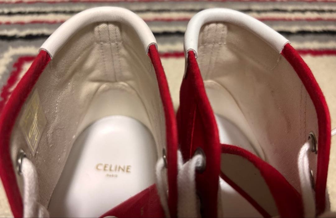 CELINE ハイカットスニーカー　赤　38サイズ　セリーヌ