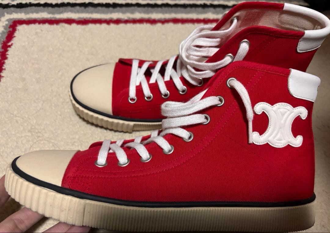 CELINE ハイカットスニーカー　赤　38サイズ　セリーヌ