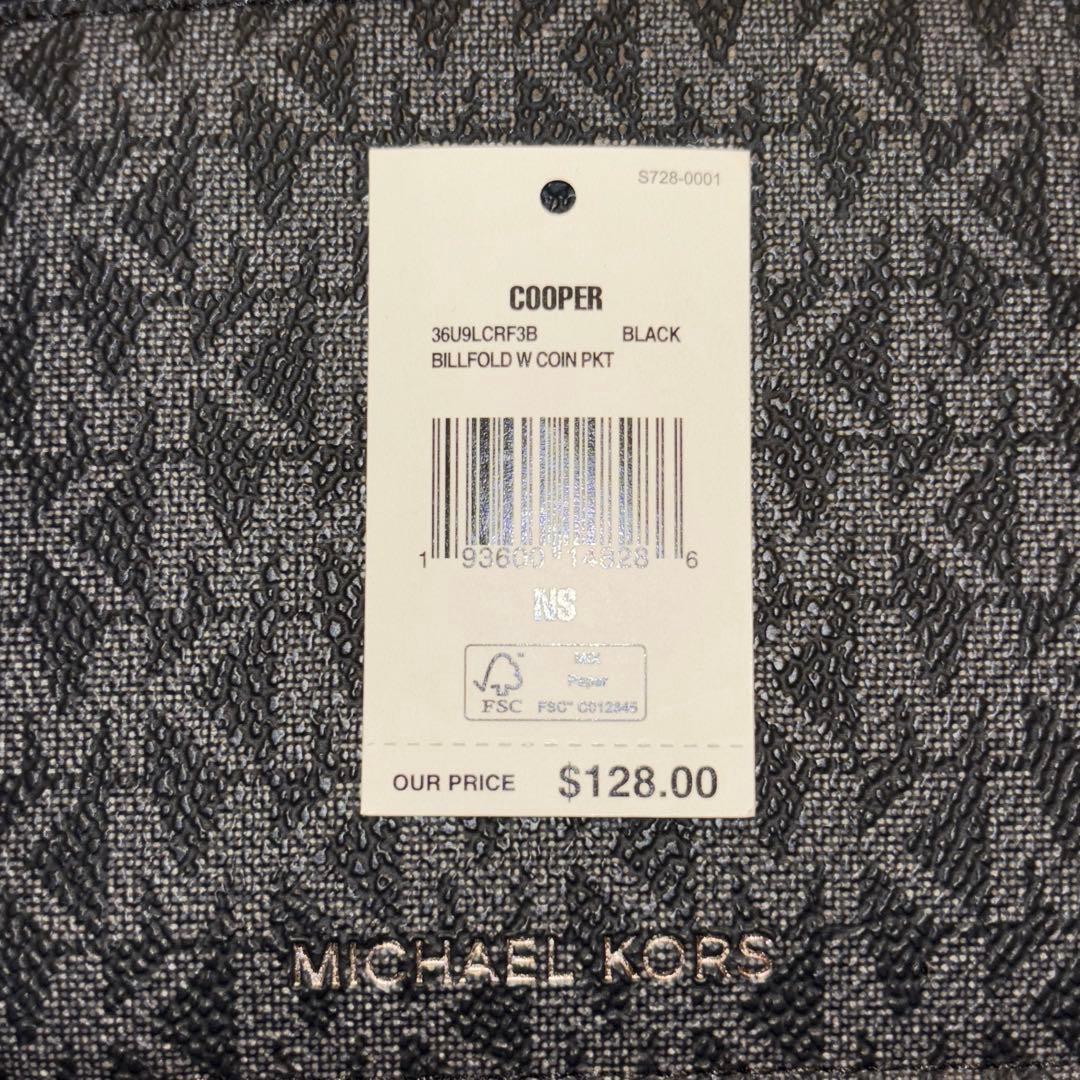 新品　正規品 MICHAEL KORS メンズ　ブラック　二つ折り財布