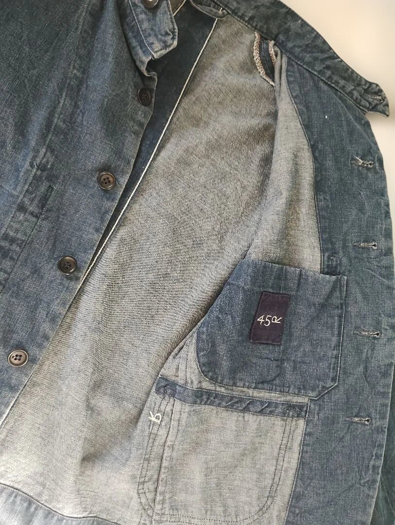 【お値下げ中】45rpm かちんインディゴ デニムジャケット スタンドカラー