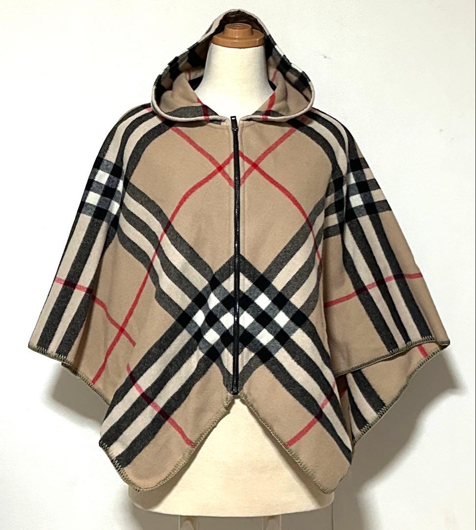 BURBERRY CHILDREN ノバチェック　フード付き　ポンチョ　ケープ