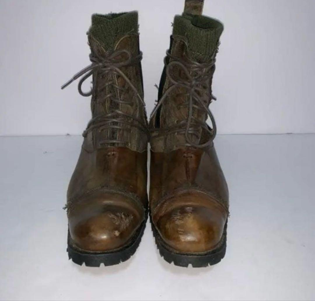 アンダーカバー　リメイクニット　ワークブーツ