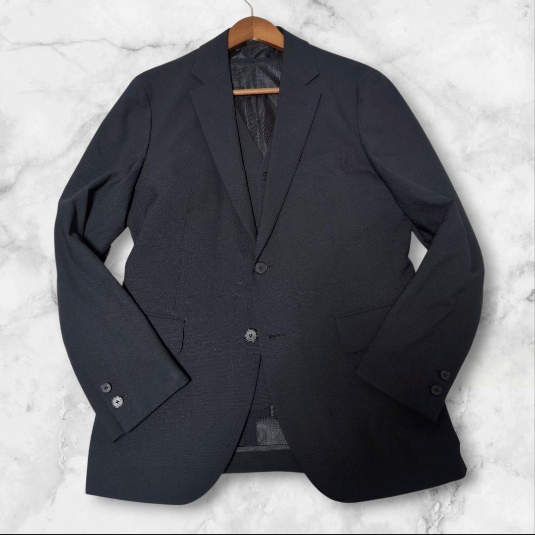 極美品♢DESCENTE スリーピース スーツ 洗濯可能 高機能繊維