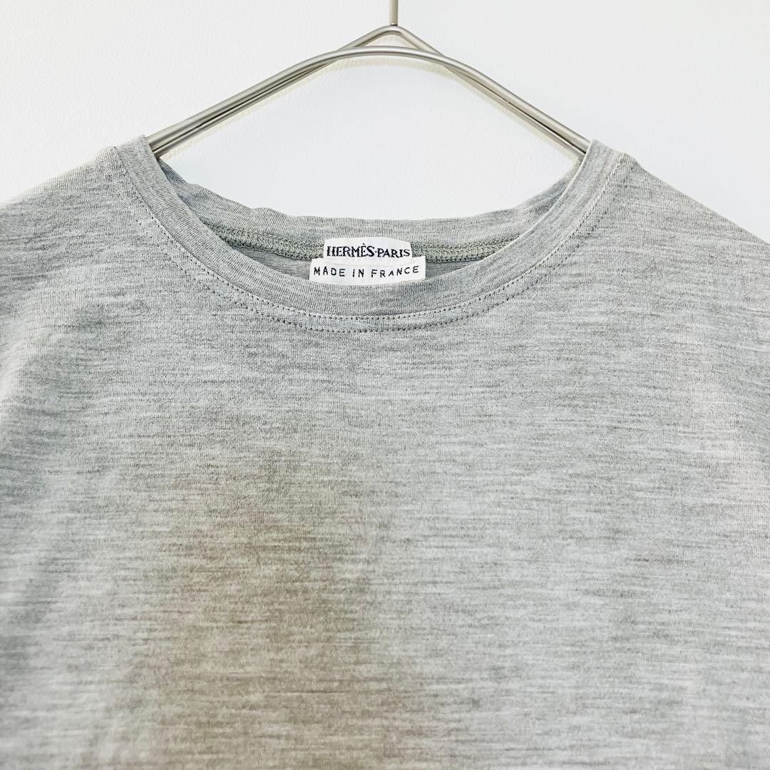 HERMES シルク　Tシャツ　マルジェラ期　34 グレー