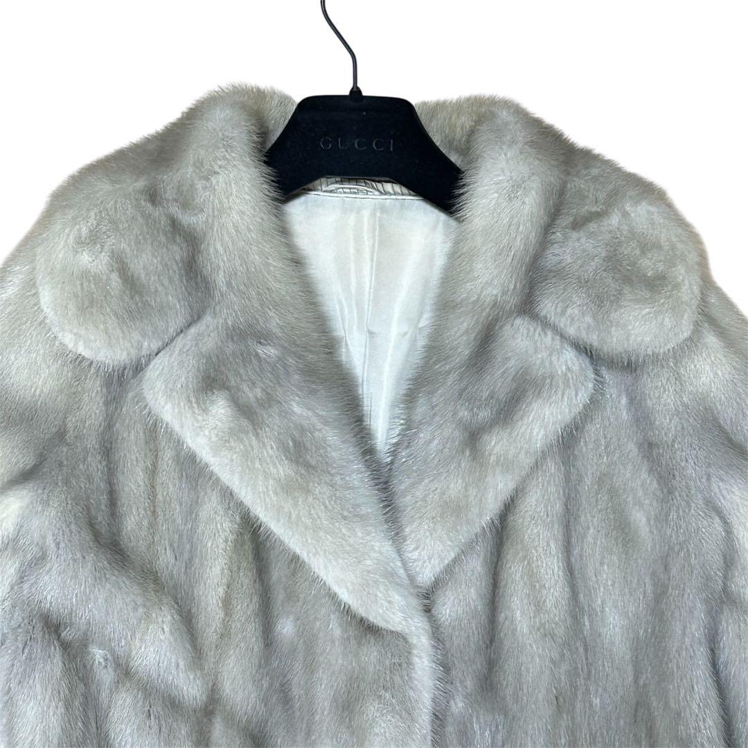 着丈110cm サファイアミンク ロングコート 毛皮 リアルファー サイズ11