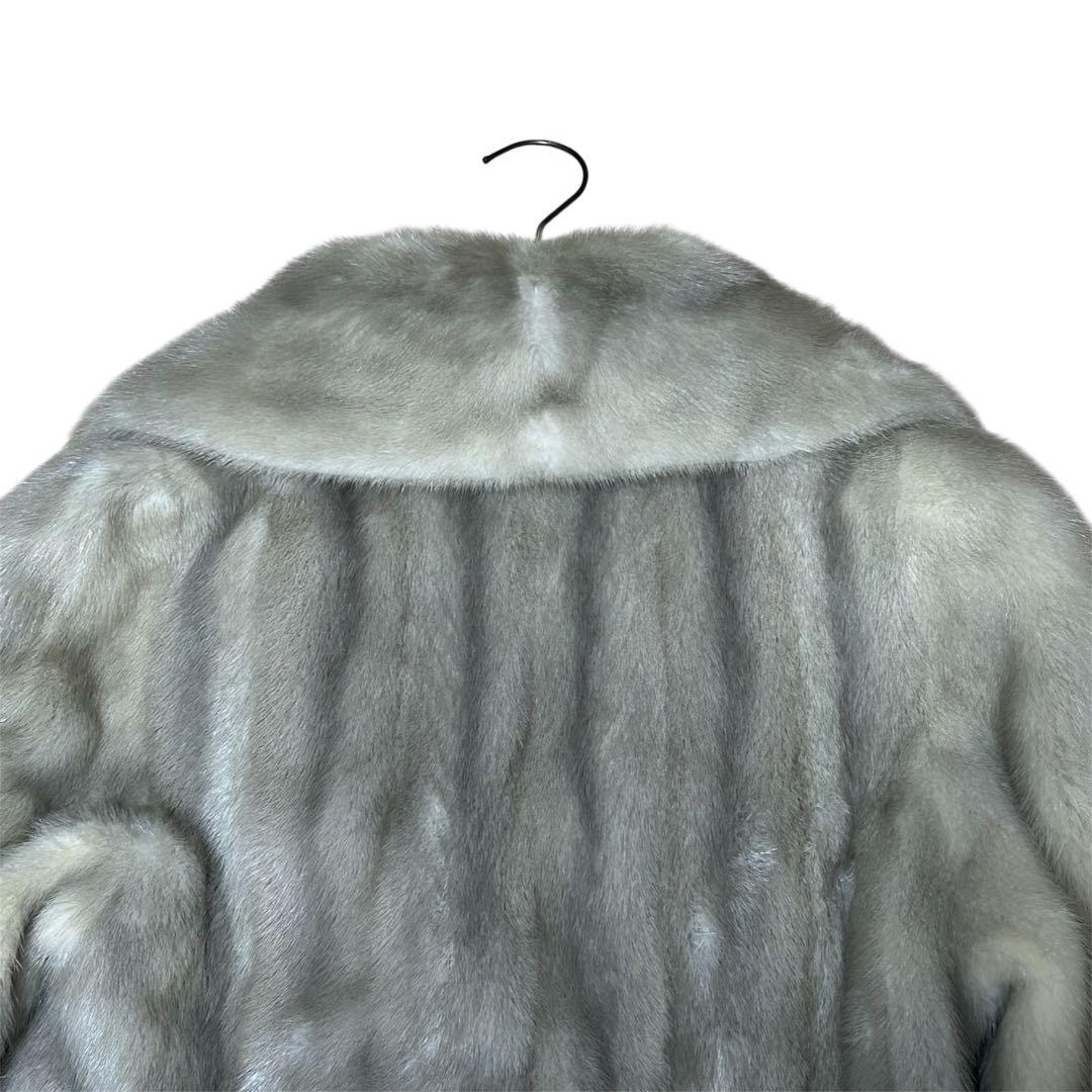 着丈110cm サファイアミンク ロングコート 毛皮 リアルファー サイズ11