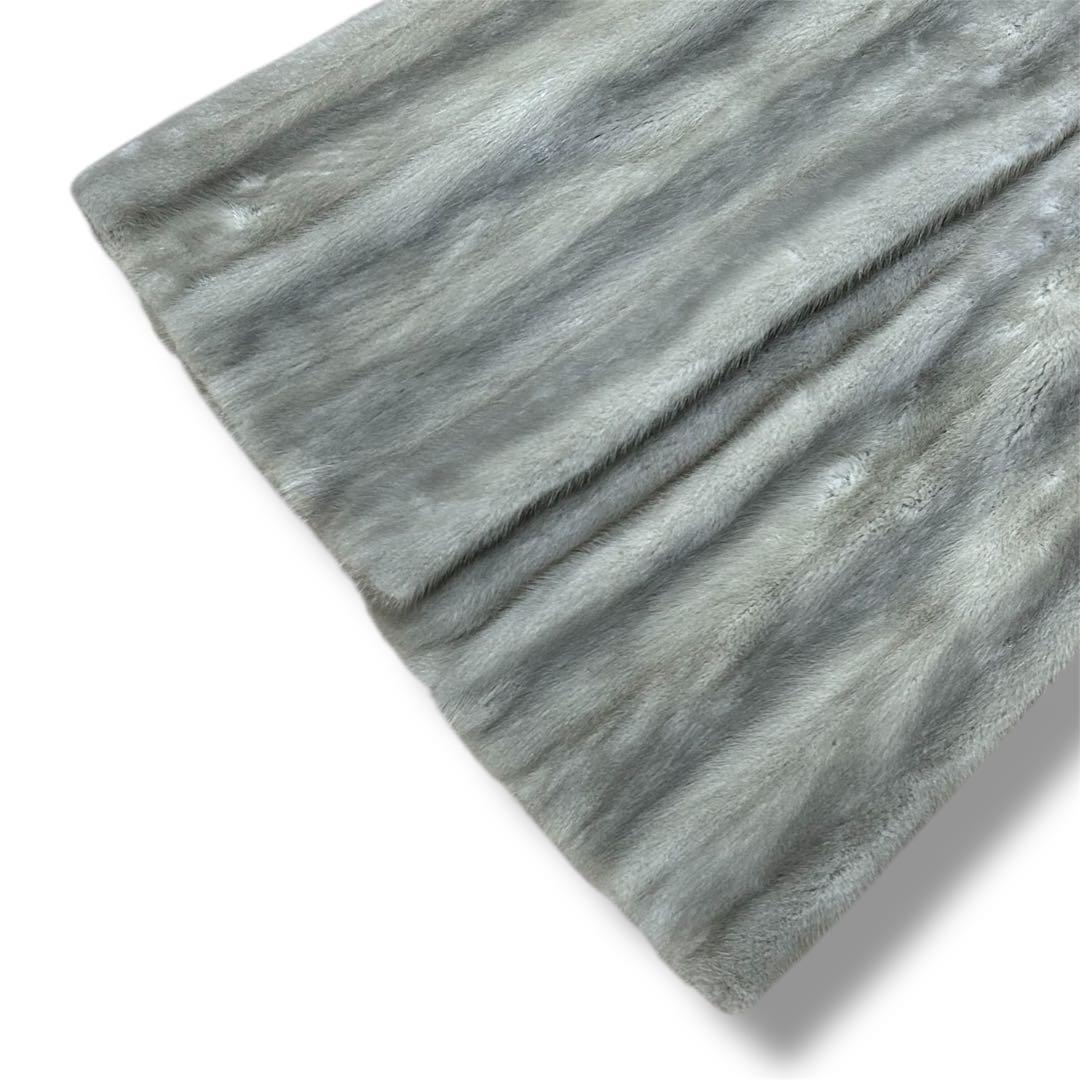 着丈110cm サファイアミンク ロングコート 毛皮 リアルファー サイズ11