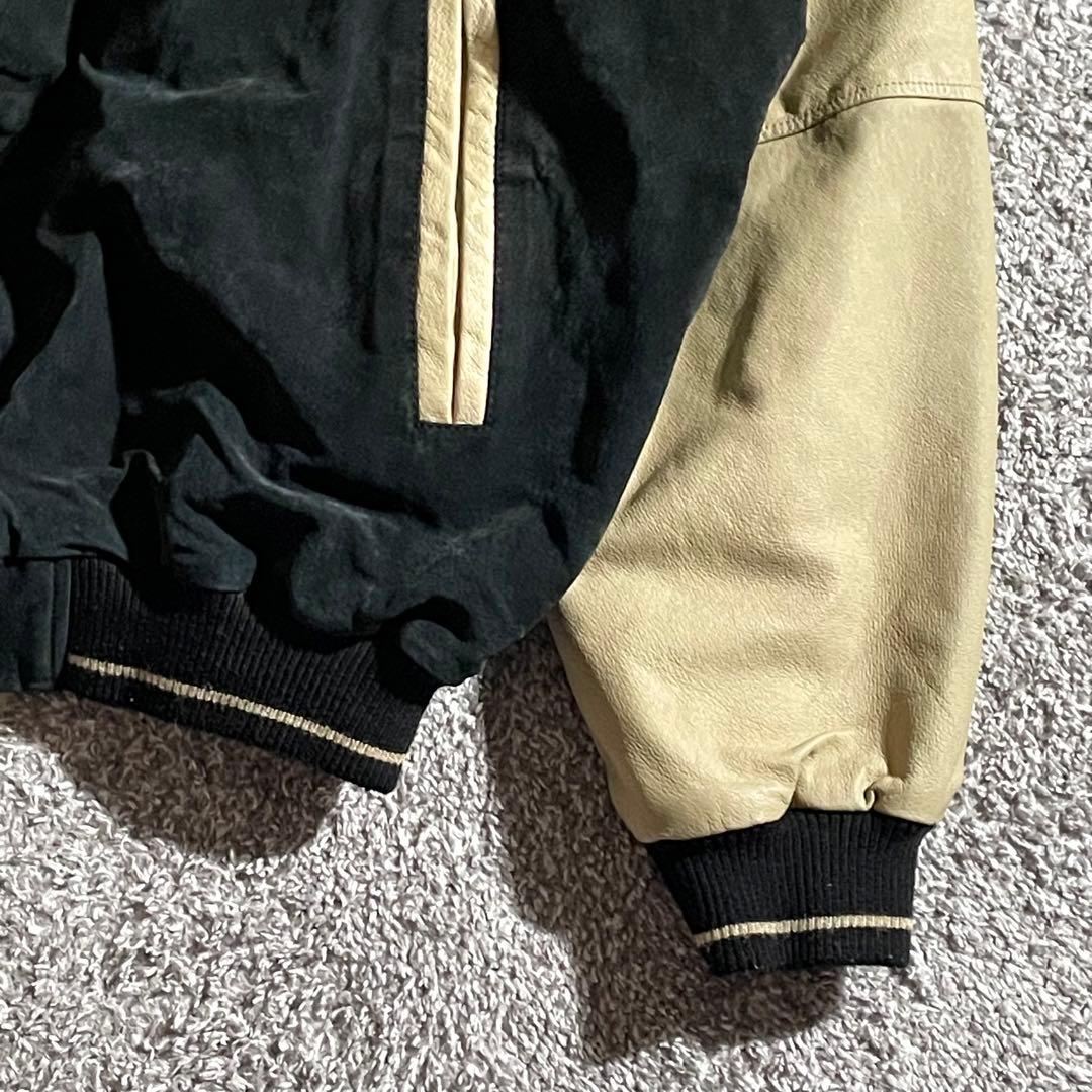 NFL　ニューオリンズ・セインツ　レザースタジャン　ボディスウェード　サイズL