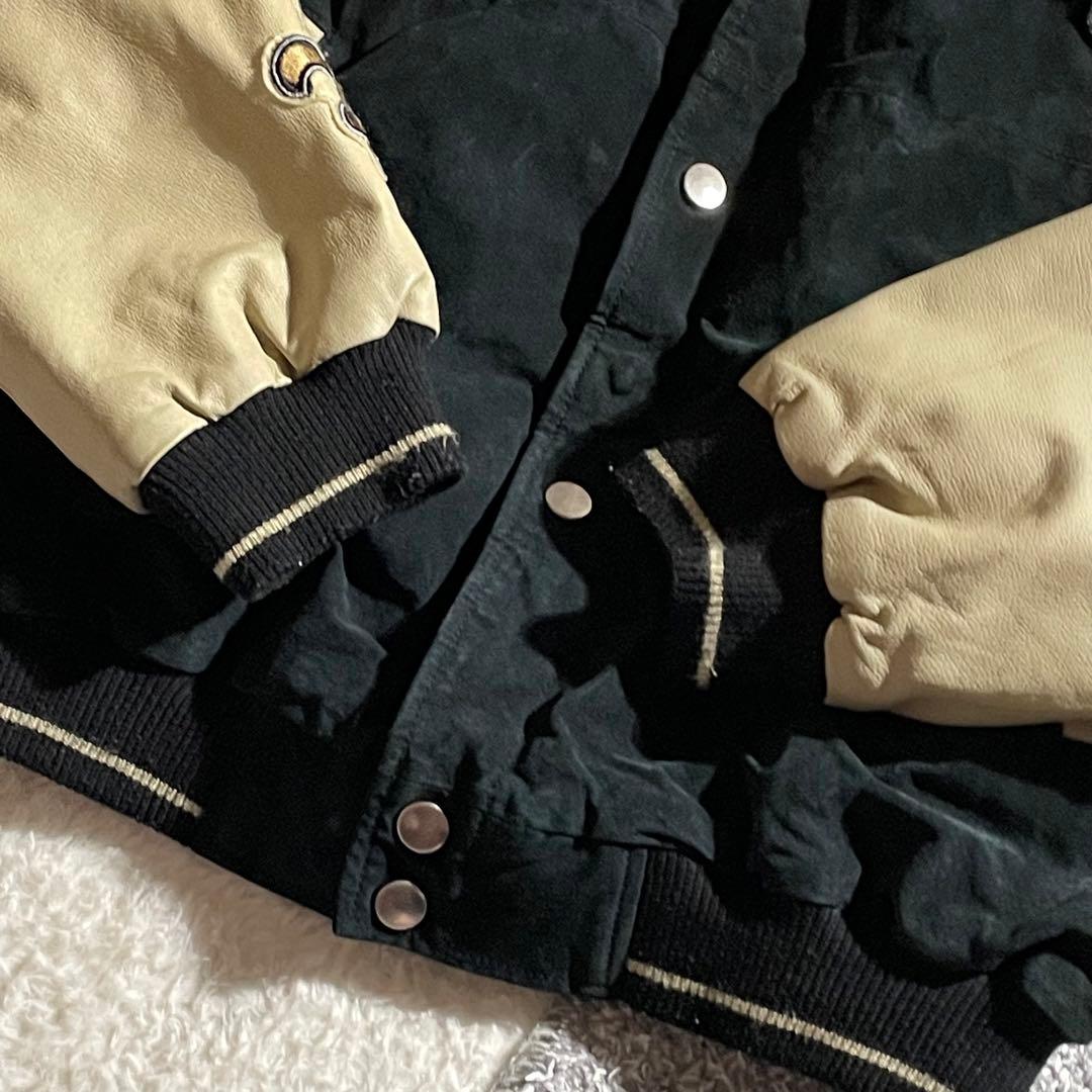 NFL　ニューオリンズ・セインツ　レザースタジャン　ボディスウェード　サイズL