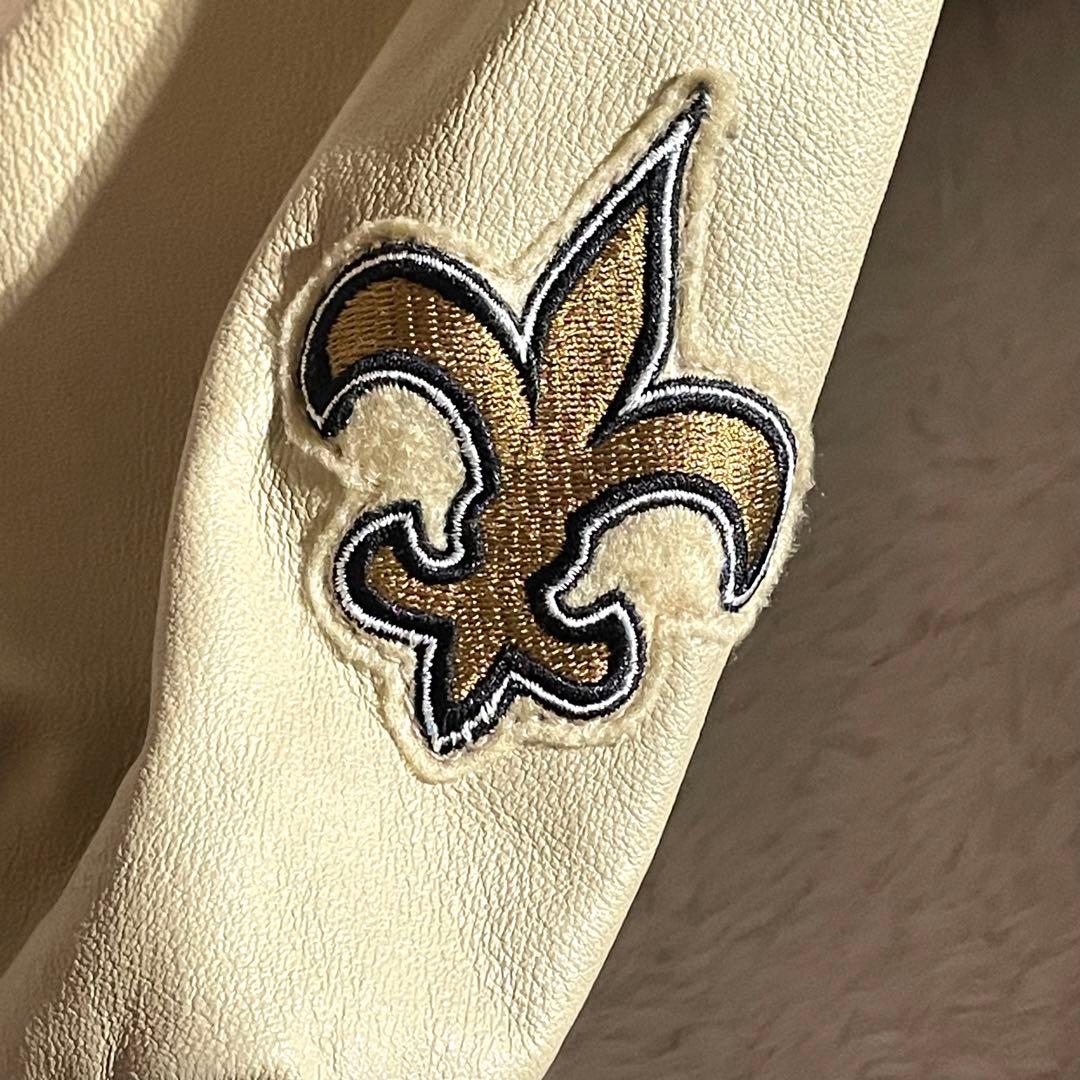 NFL　ニューオリンズ・セインツ　レザースタジャン　ボディスウェード　サイズL
