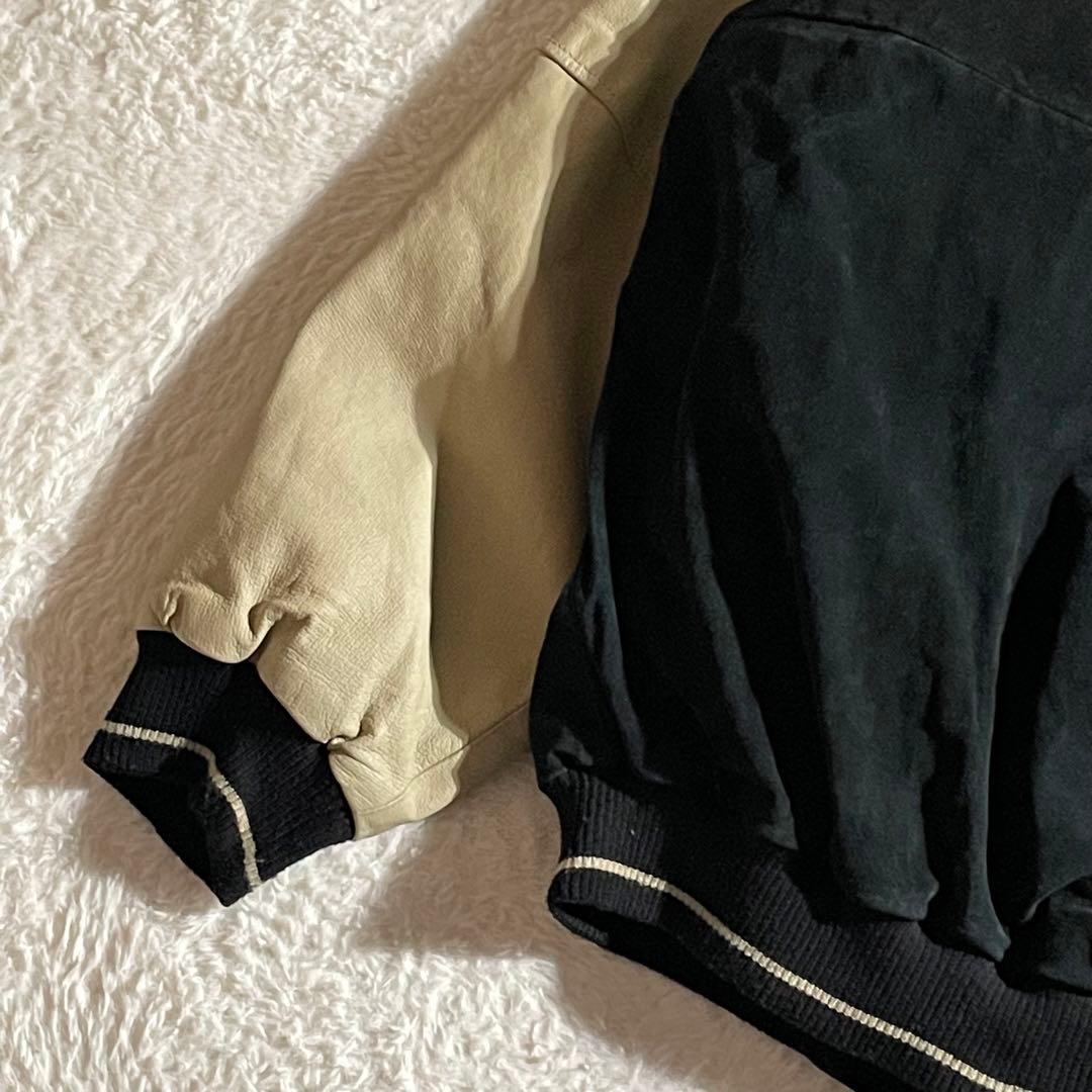 NFL　ニューオリンズ・セインツ　レザースタジャン　ボディスウェード　サイズL