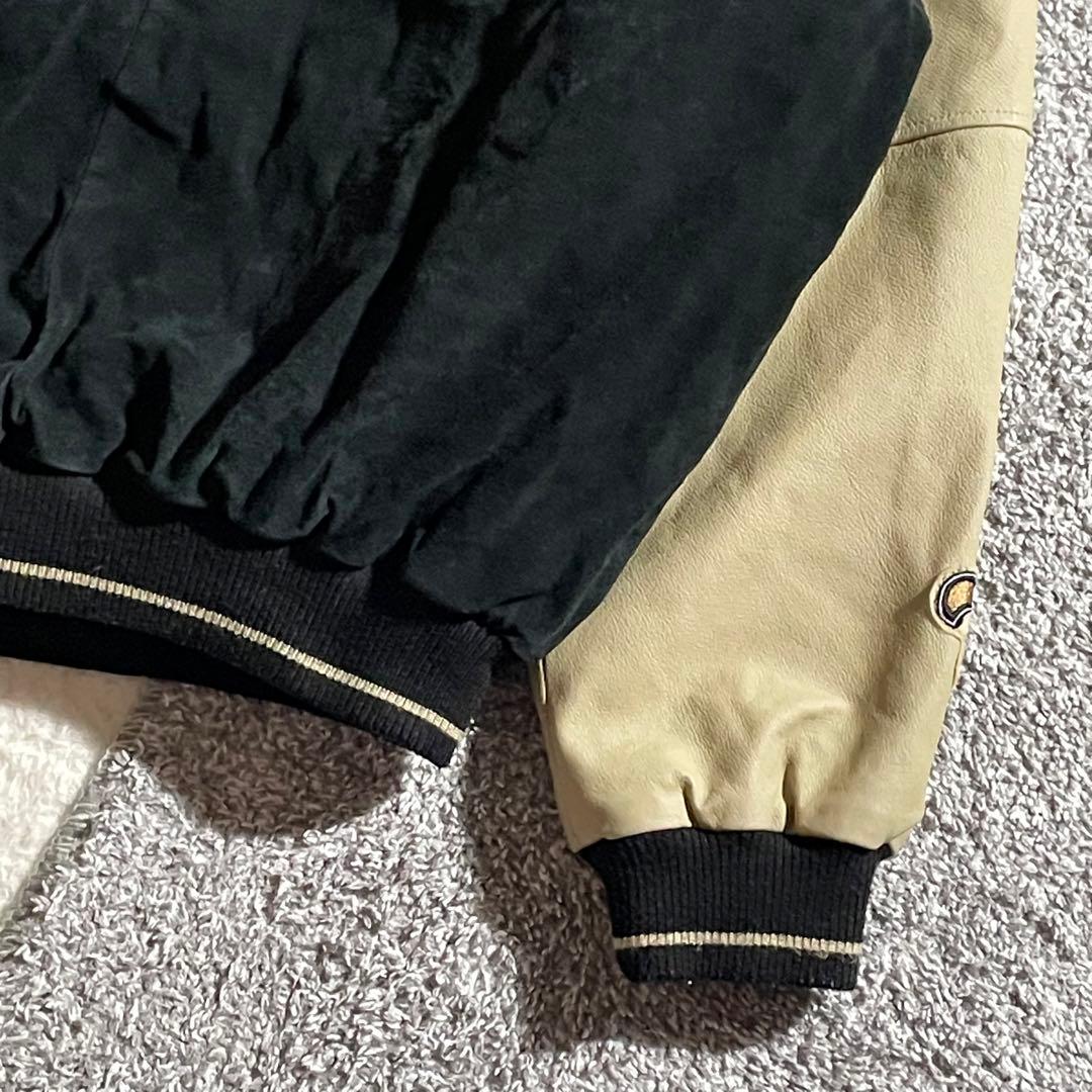 NFL　ニューオリンズ・セインツ　レザースタジャン　ボディスウェード　サイズL